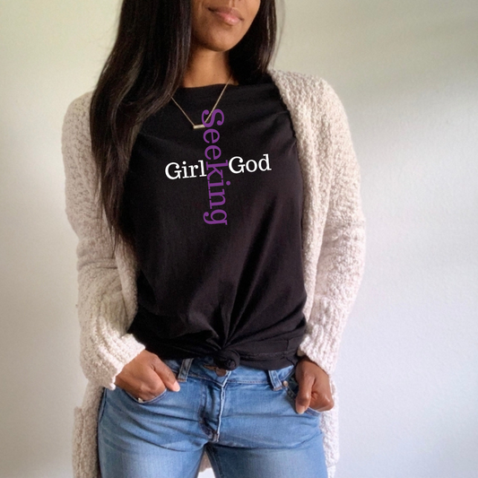 Unisex Black t-shirt Girl Seeking God